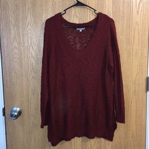 Maroon V-Neck Sweater